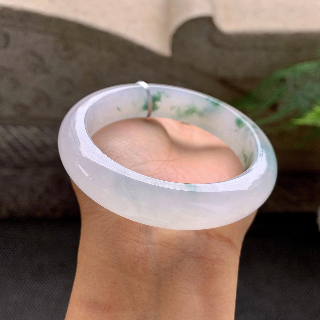 糯冰种飘花平安镯（57mm）（yc272780）