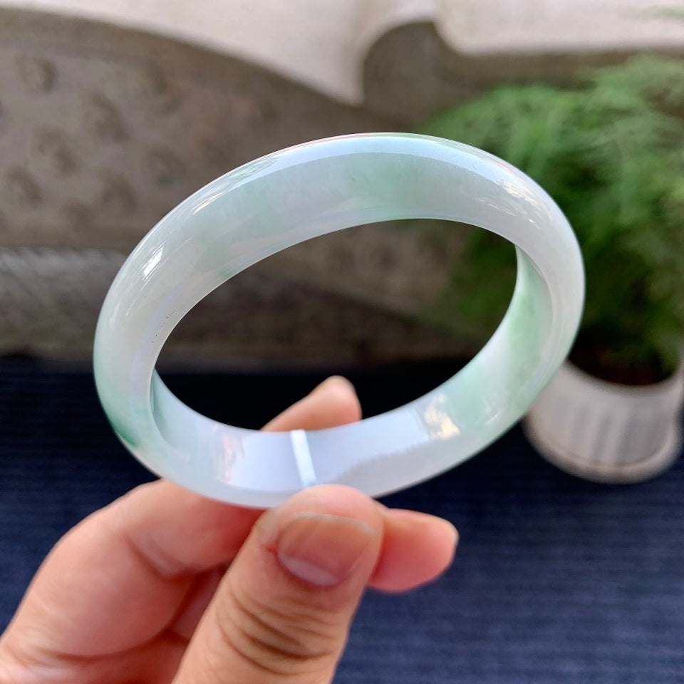 糯种飘花贵妃手镯（53mm）（yc079630）
