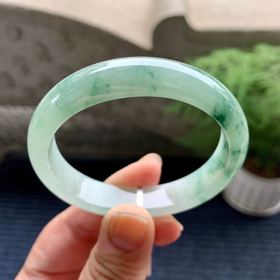 细糯种飘花贵妃手镯（53.2mm）（yc082034）