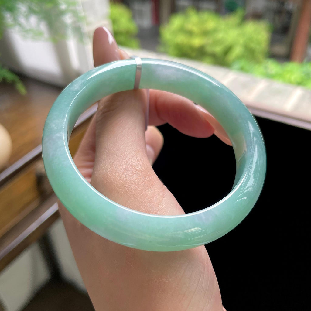 细糯种果绿正圈平安镯 56圈（yc709481）