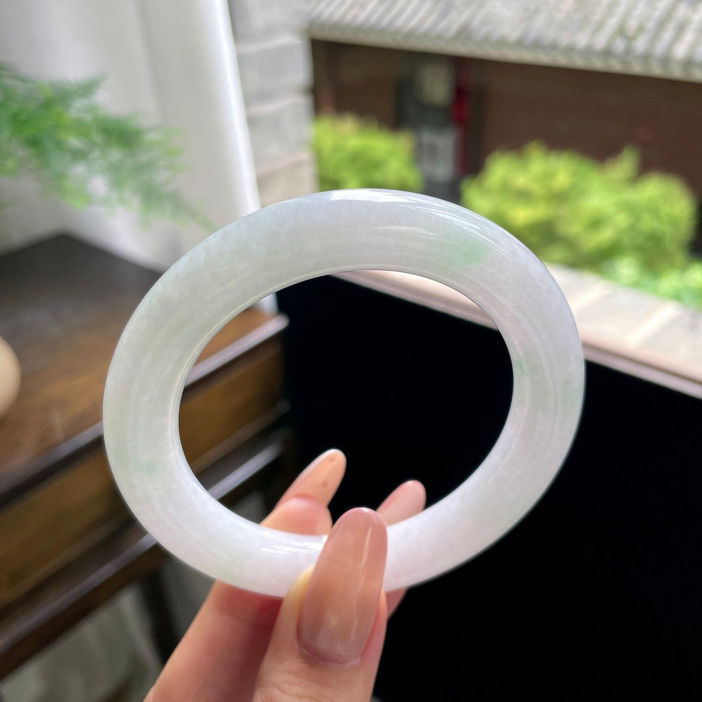 糯种白底青圆条 57圈 天然缅甸A货翡翠（yc703286）