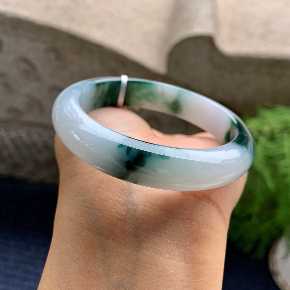 细糯种飘花平安镯（53mm）（yc090105）