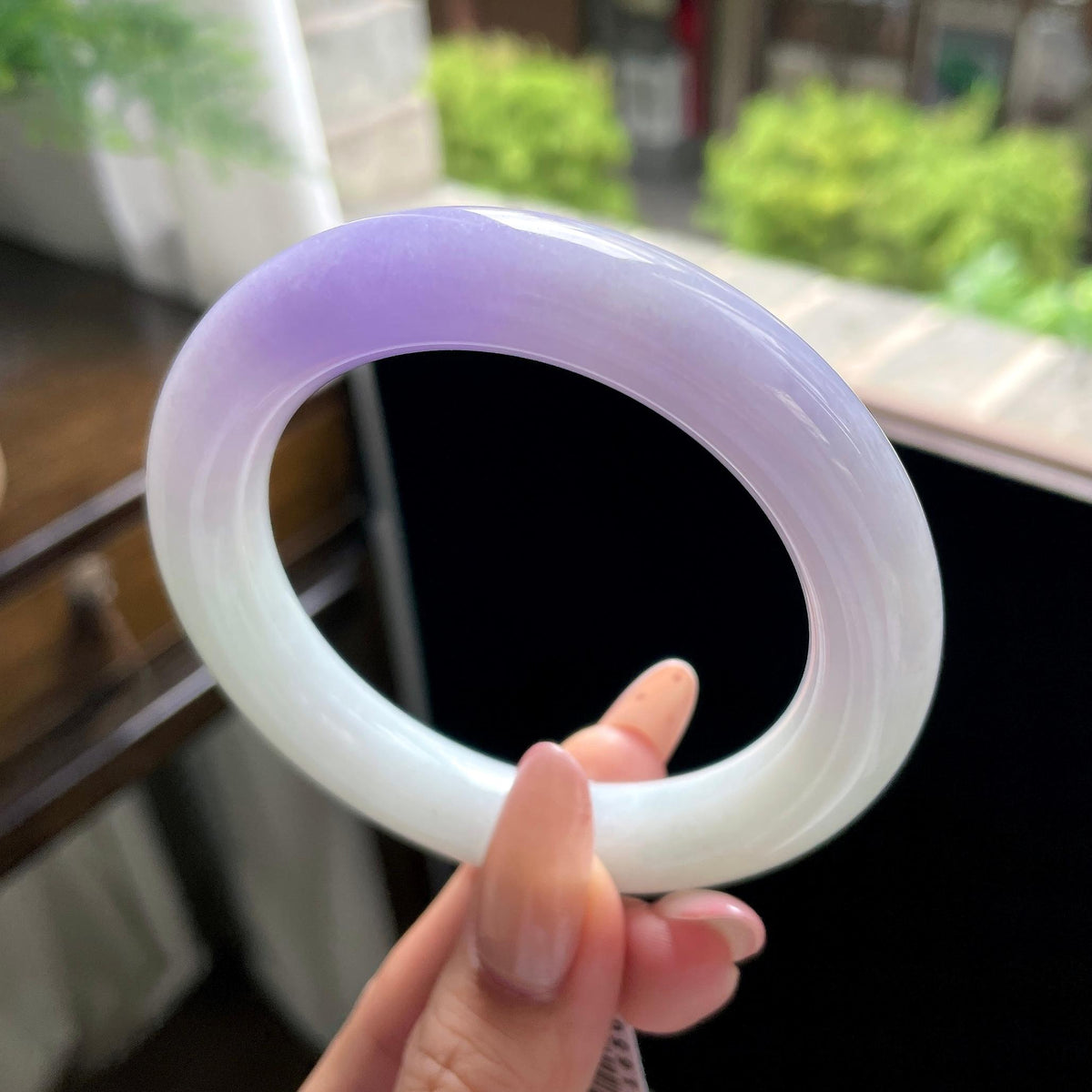 细糯种紫罗兰圆条 57.2圈 天然缅甸A货翡翠（yc703273）