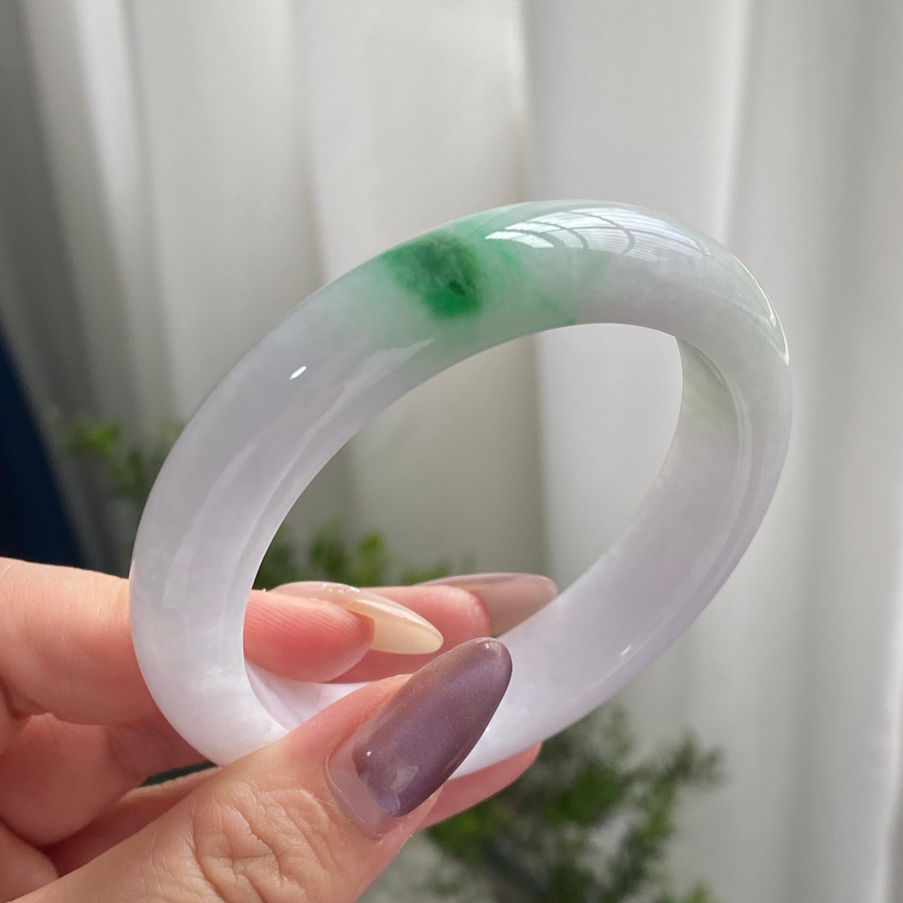 细糯种白底青平安镯（56圈）（yc201864）