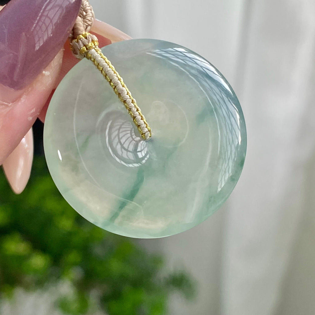 冰种飘花平安扣吊坠（yc200180）