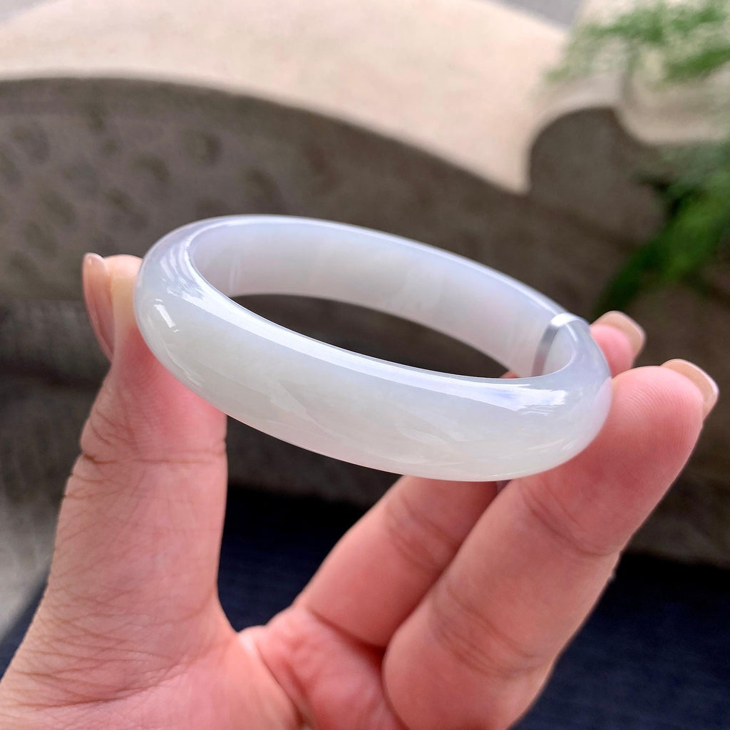 小圈口 细糯种无色贵妃手镯 51.4圈口 天然缅甸A货翡翠（yc703334）