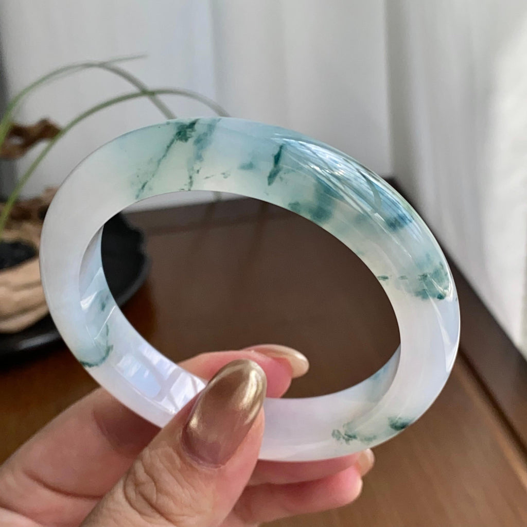 糯冰种飘花平安镯（56圈）（yc258950）