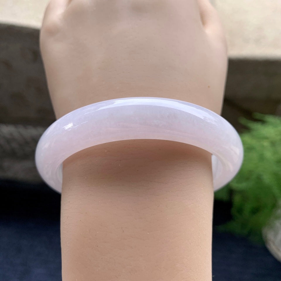 细糯种淡粉底平安镯（59mm）（yc096224）