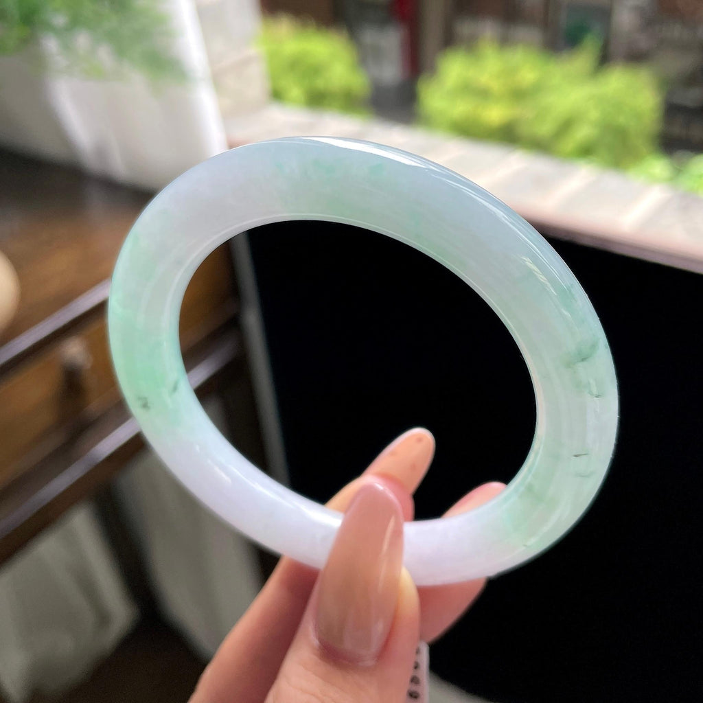 细糯种幻彩飘花圆条 55.5圈 天然缅甸A货翡翠（yc703279）