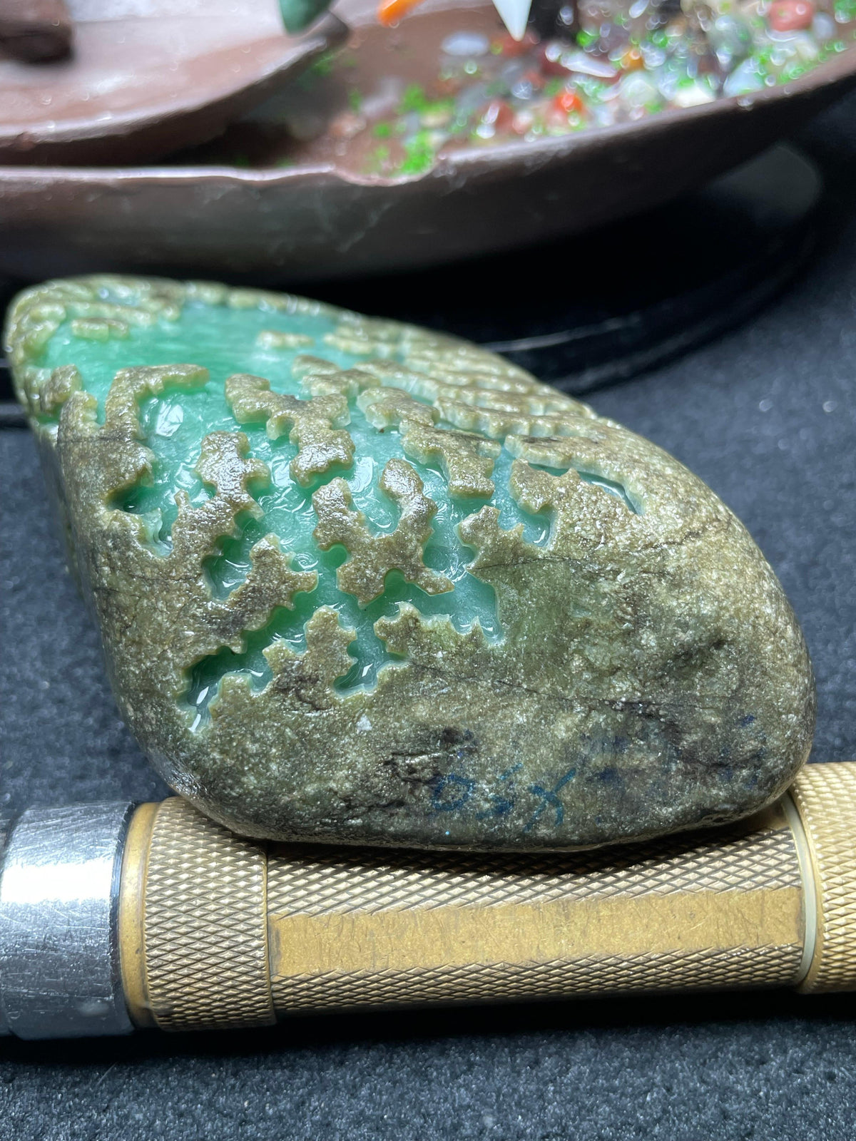 后江开窗果绿晴牌子料（yc538225）