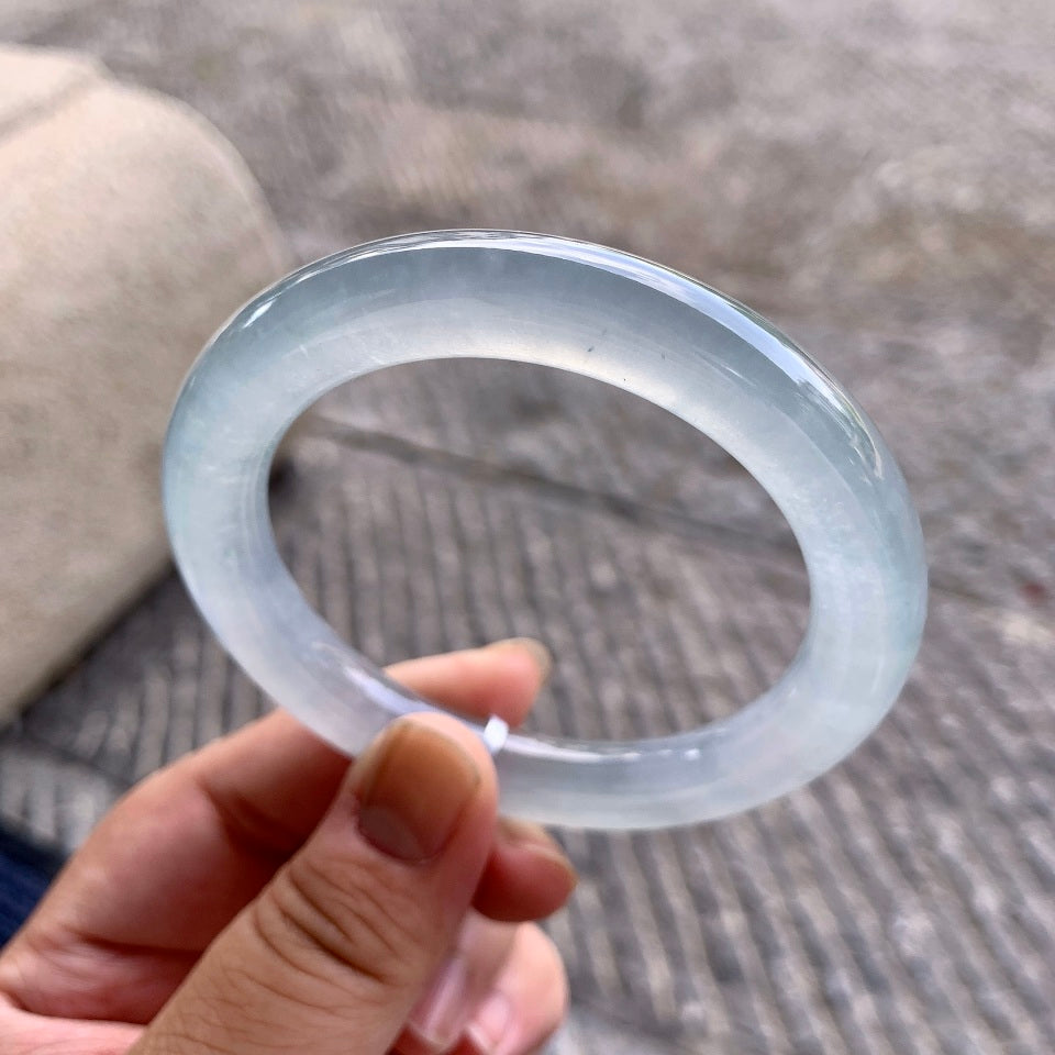 冰种淡晴底圆条手镯（56.7mm）（yc117169）