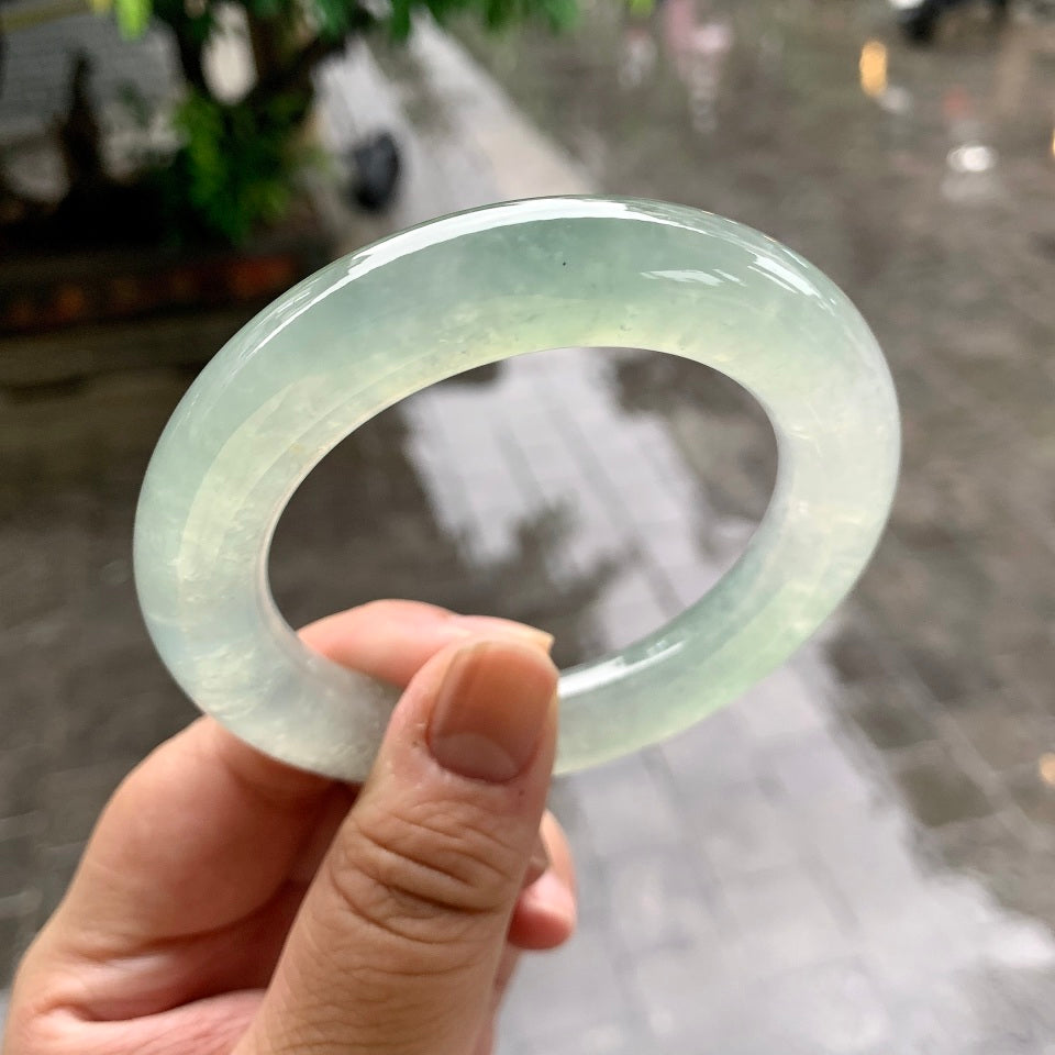 冰种淡晴底圆条手镯（55.6mm）（yc166207）