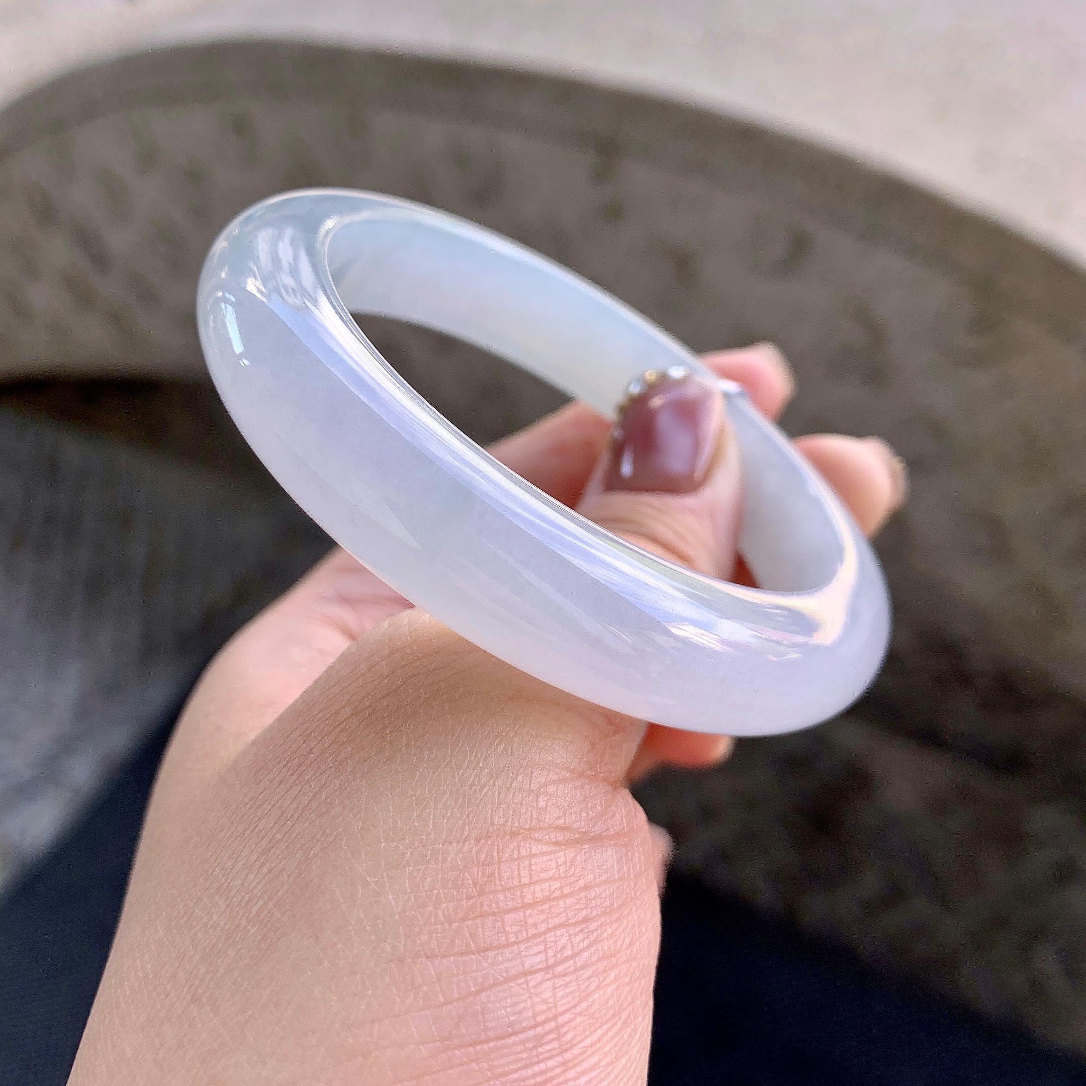 糯冰种无色平安镯（54.7mm）（yc273590）