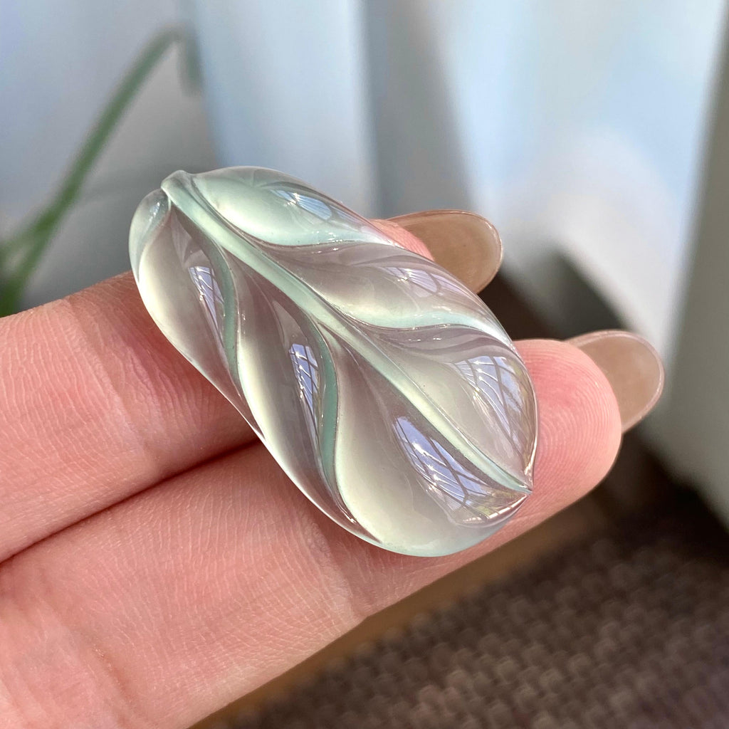 高冰种晴底玉叶吊坠（yc266156）