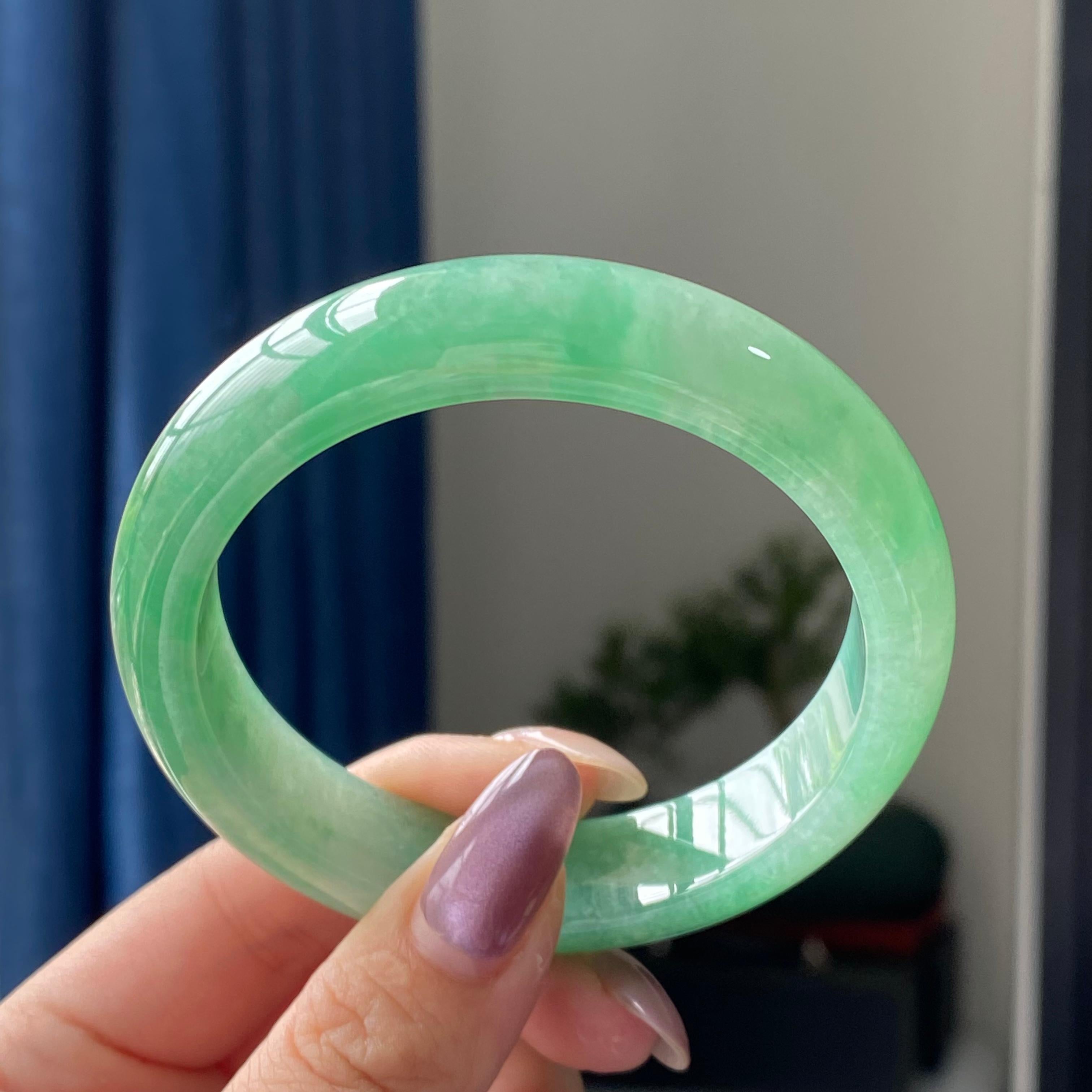 细糯种满绿平安镯手镯（59圈）（yc196856）