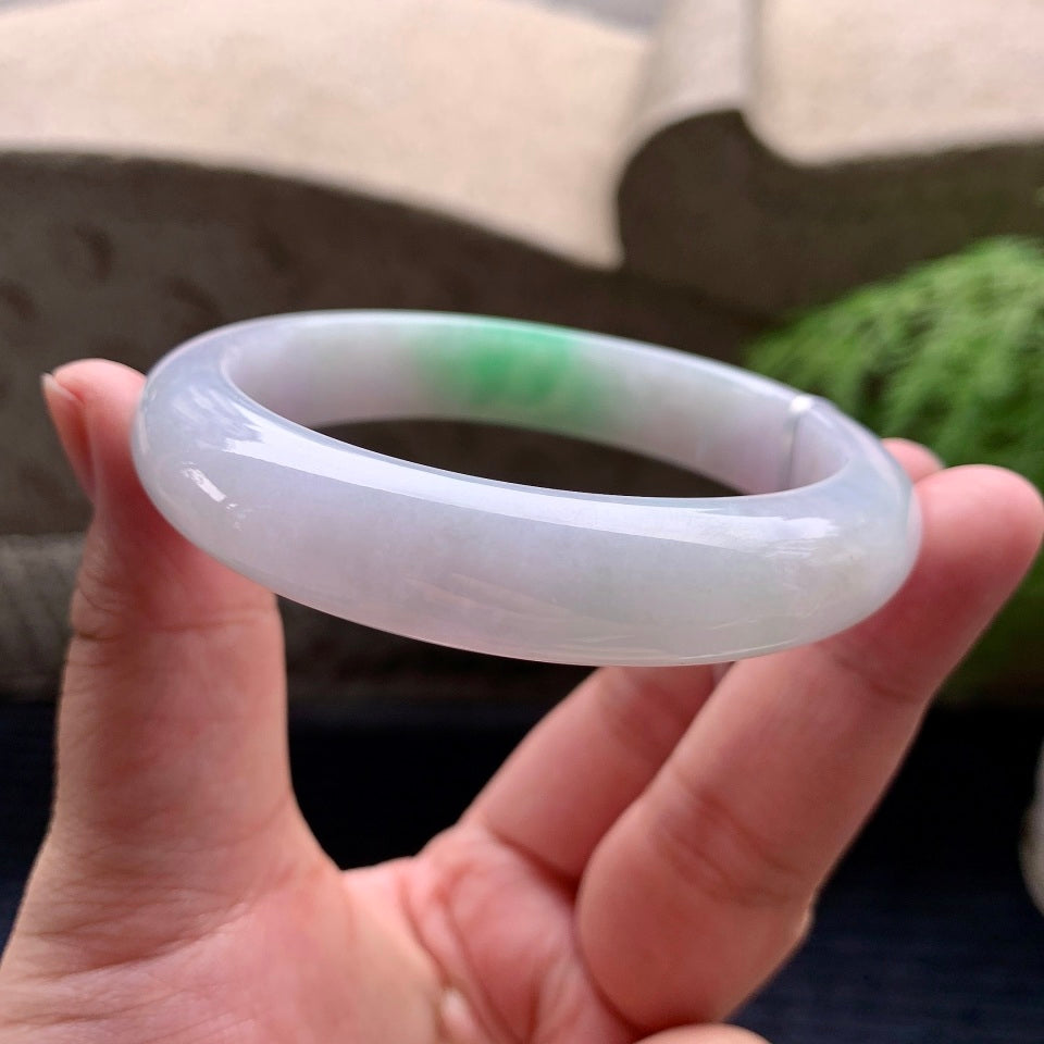 细糯种飘阳绿平安镯（59.8mm）（yc097818）