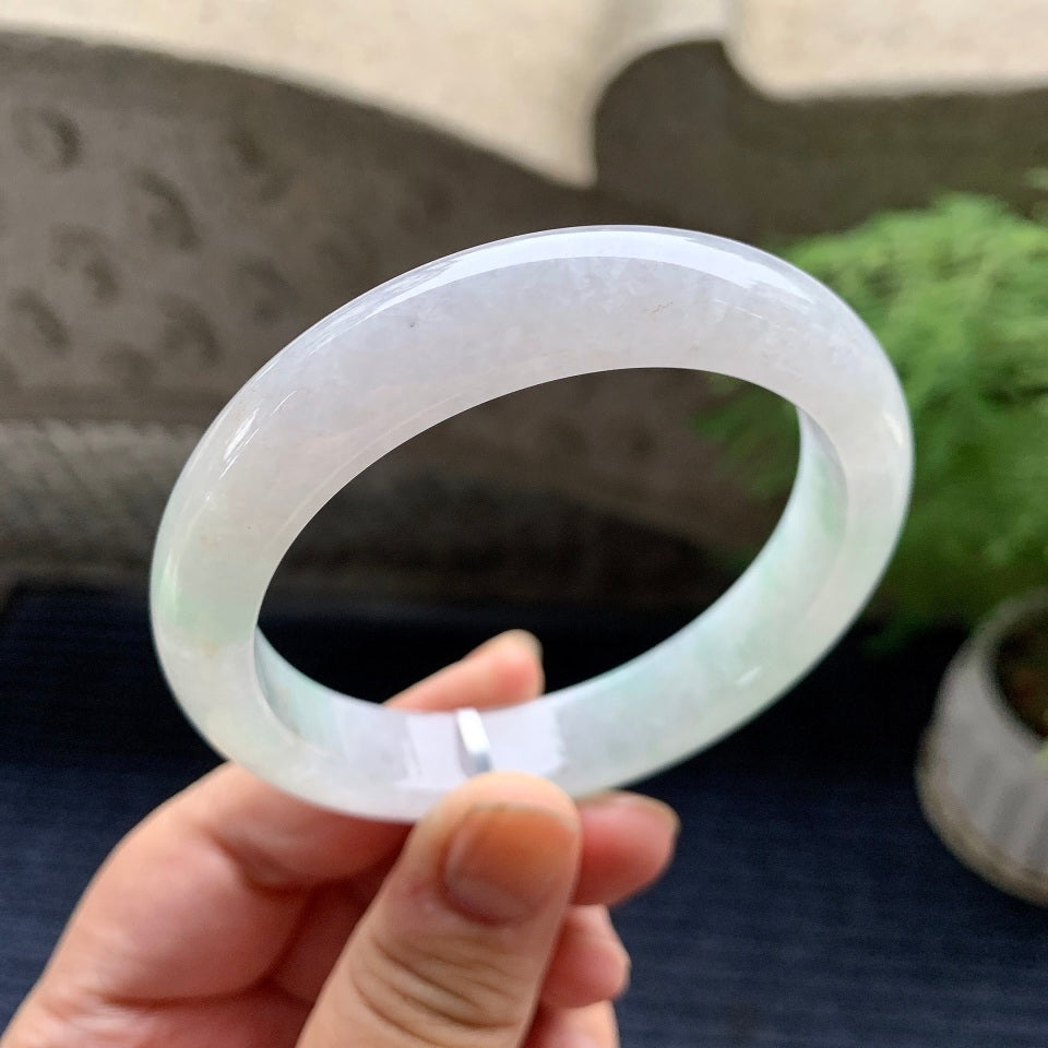 细糯种飘绿平安镯（58mm）（yc093433）