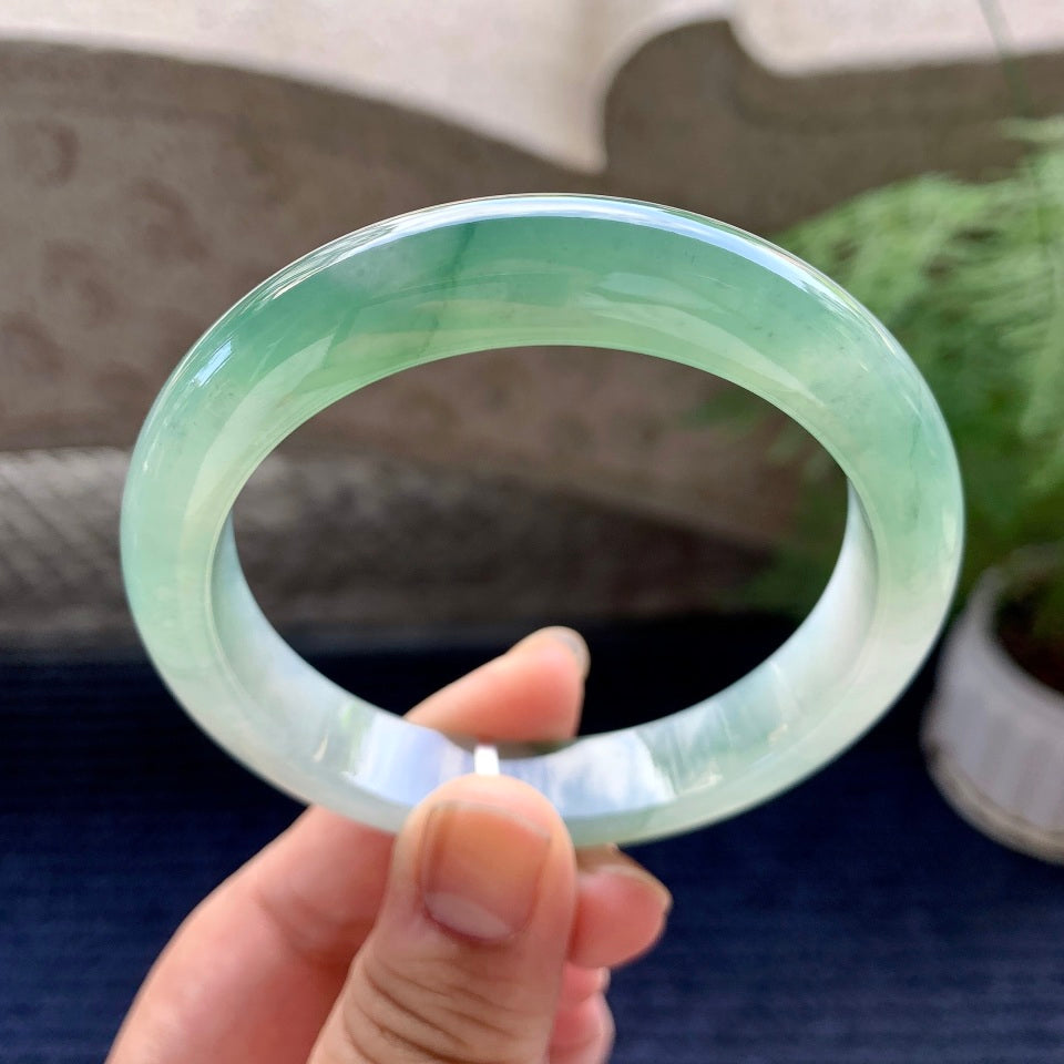 糯冰种飘花平安镯（58mm）（yc117260）