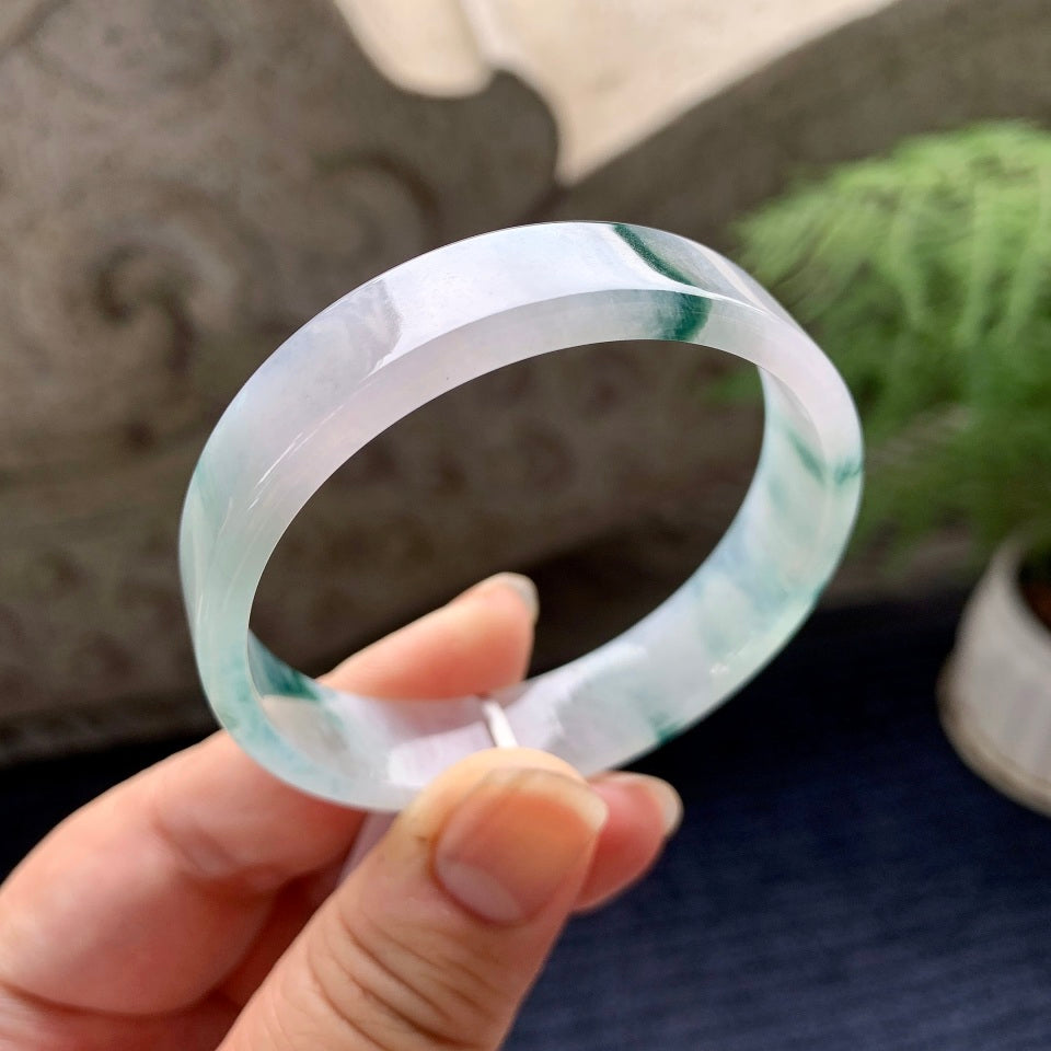 细糯种飘花方镯（52.2mm）（yc090950）