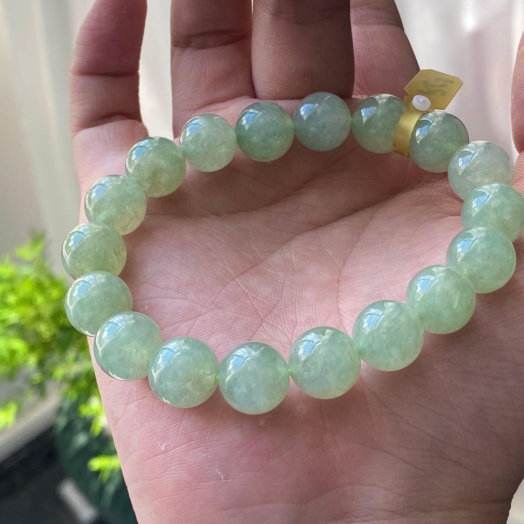 糯冰种湖水绿单圈手串（18颗）（yc203055）