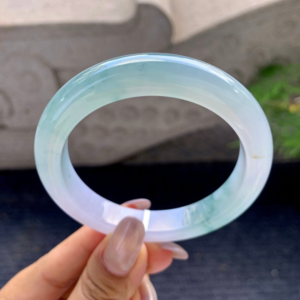 糯冰种飘花平安镯（56.6mm）（yc172416）