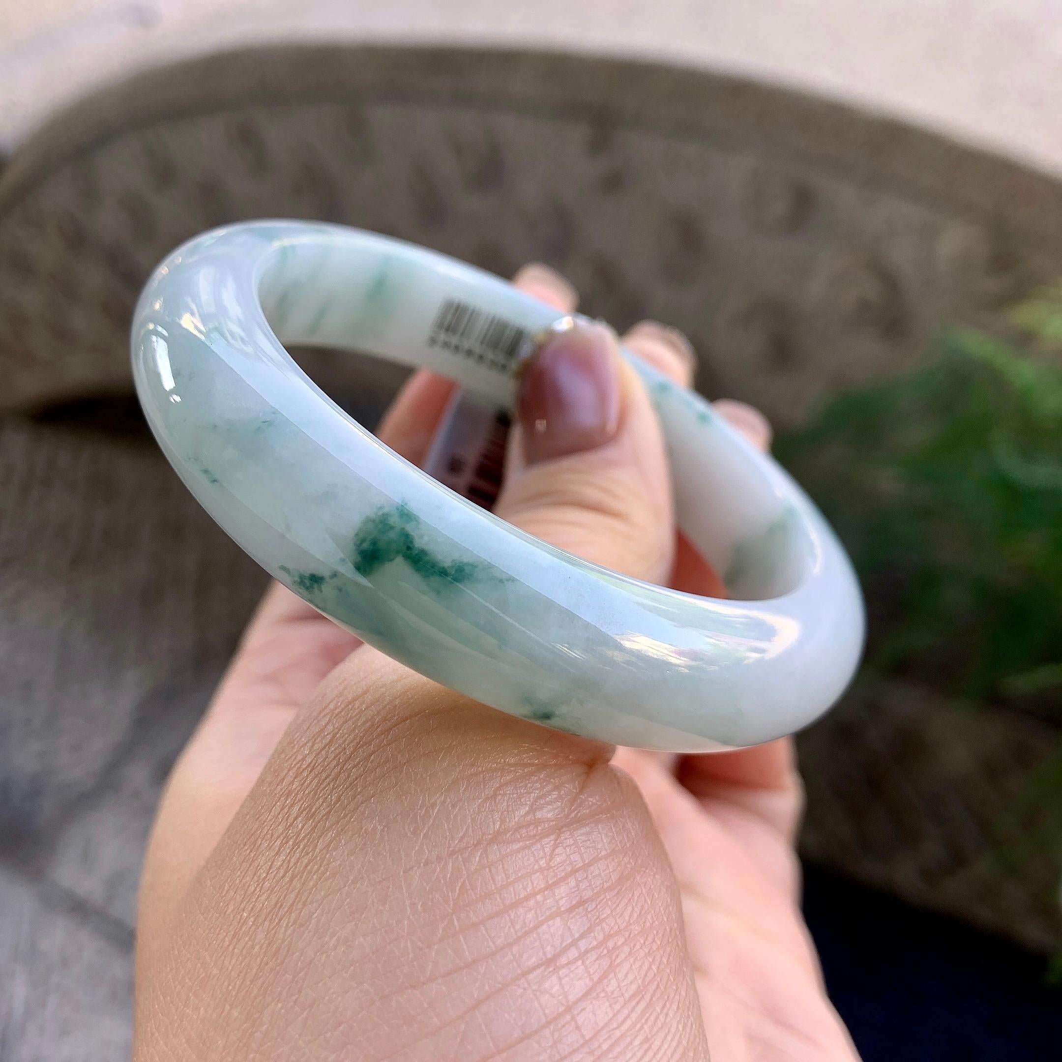 细糯种飘花平安镯（55mm）（yc275314）
