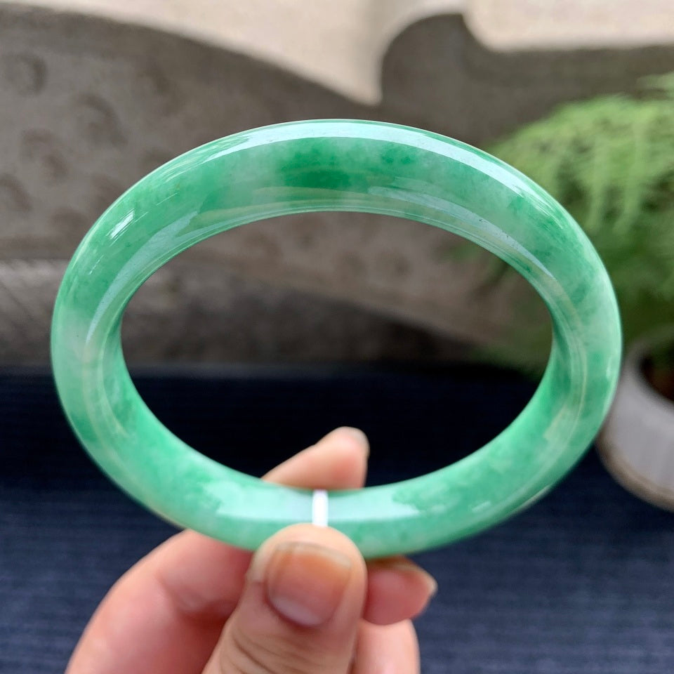 糯种飘花平安镯（61.8mm）（yc088765）