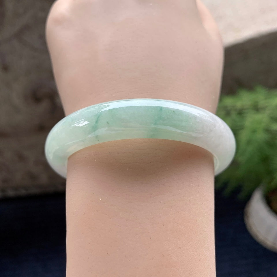 细糯种飘花平安镯（52.8mm）（yc090933）
