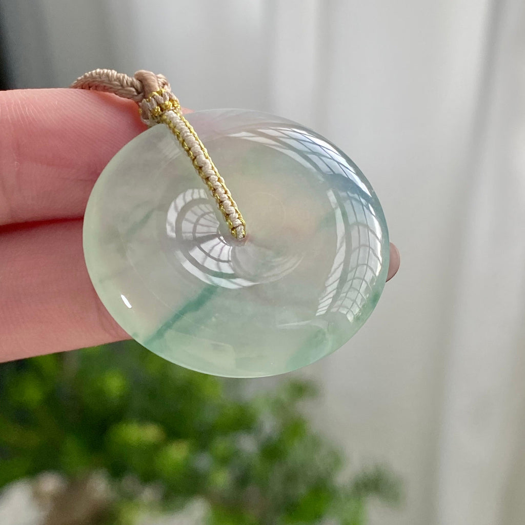 冰种飘花平安扣吊坠（yc200180）