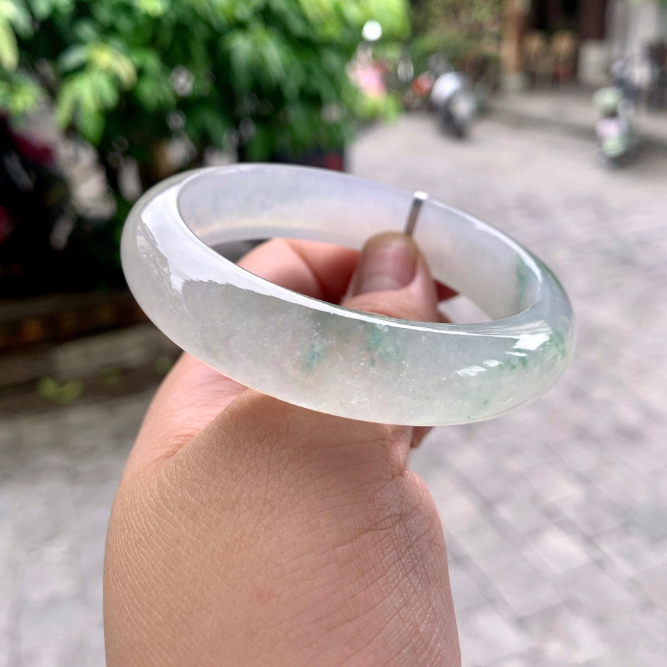 冰种飘花平安镯（55.4mm）（yc167854）