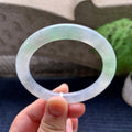 糯冰种乌鸡圆条手镯（55.6mm）（yc097806）