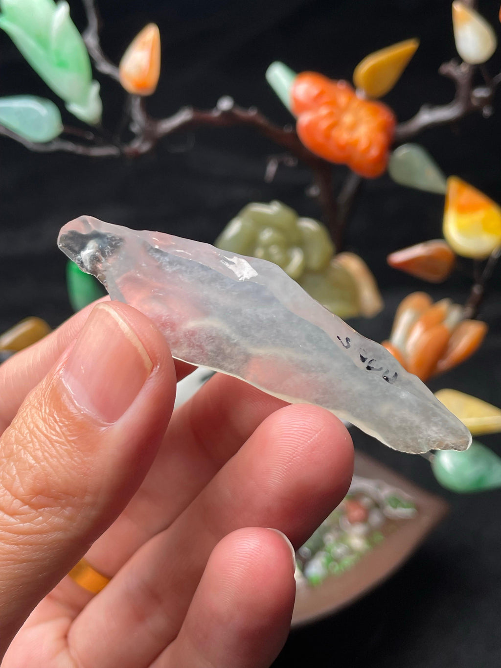 高冰雪花棉随形挂件料（yc503351）