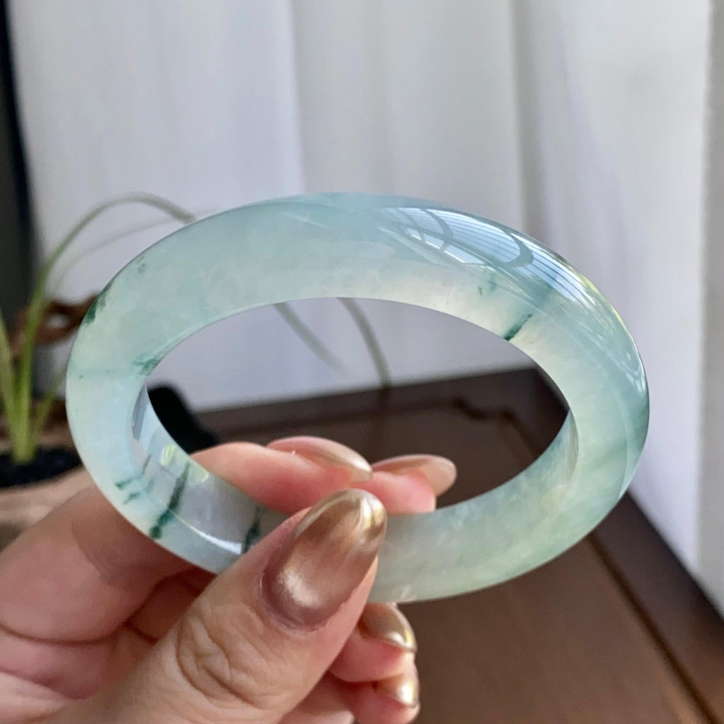 冰种飘花平安镯（54圈）（yc259123）