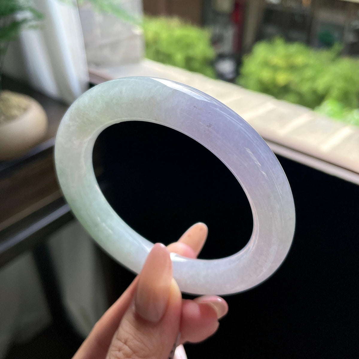 细糯种春彩圆条 56.4圈 天然缅甸A货翡翠（yc693137）