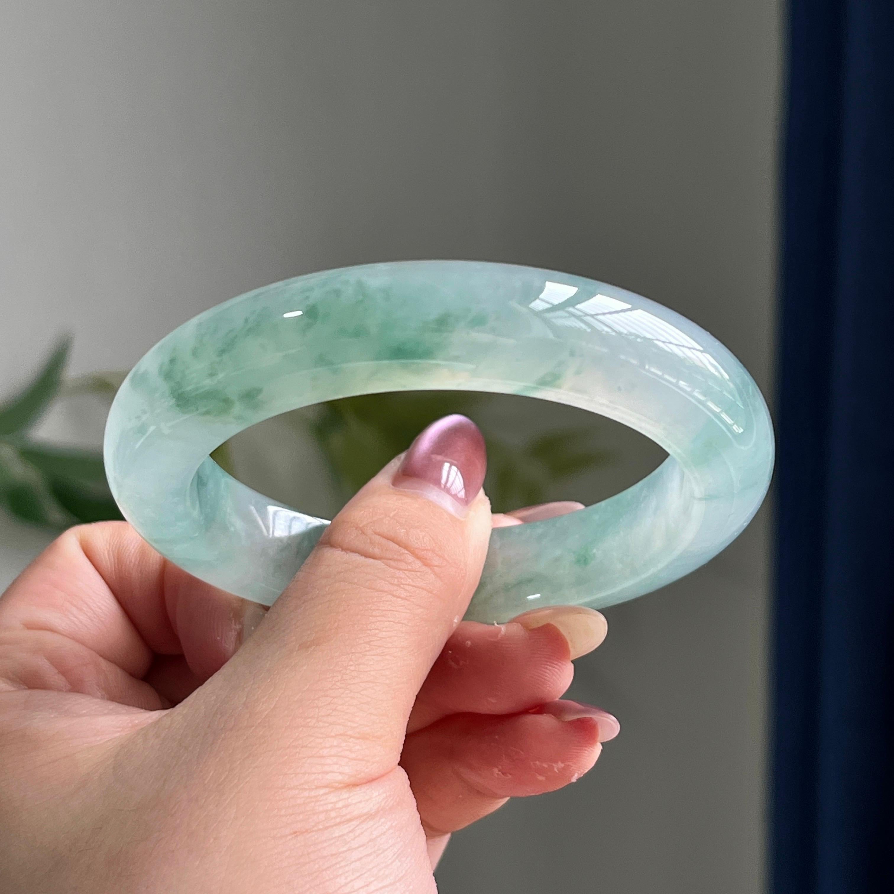 冰种飘花平安镯（56圈）（yc197922）