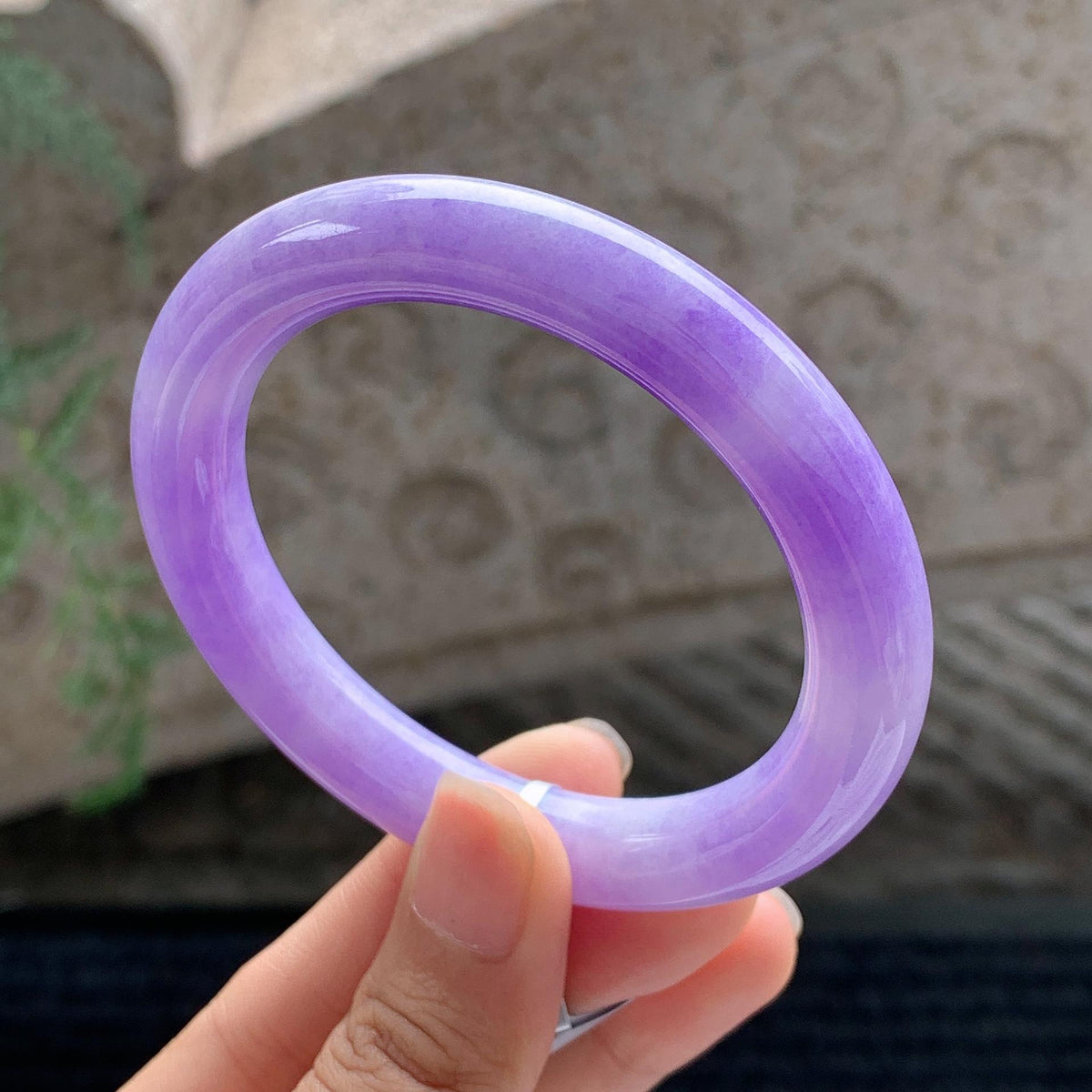 细糯种 紫罗兰圆条手镯 54圈 （yc696340）
