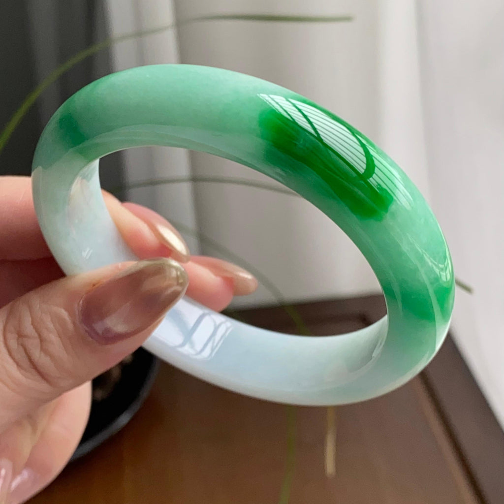 细糯种白底青平安镯（56圈）（yc259454）