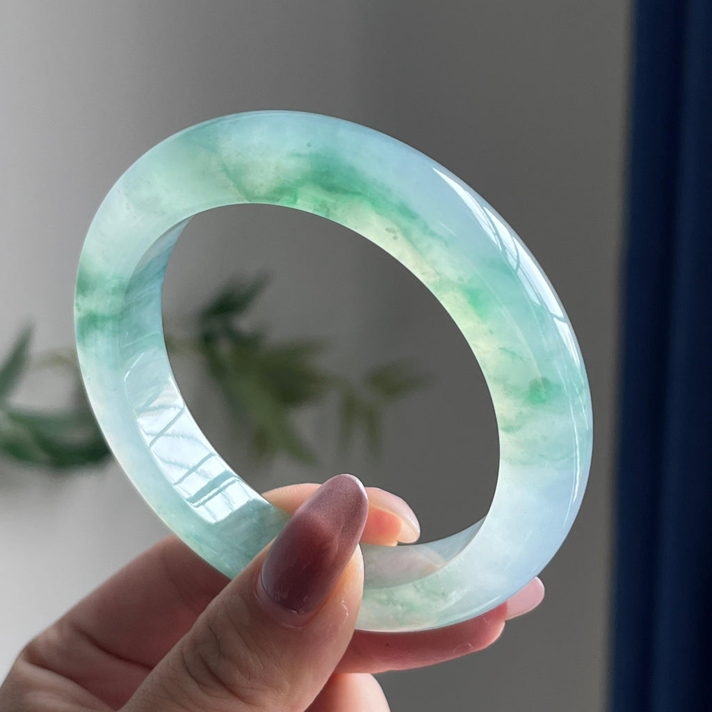 冰种飘花平安镯（58圈）（yc197911）