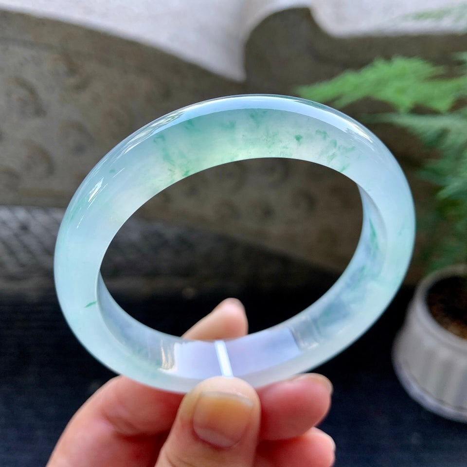 冰种飘花平安镯（56.6mm）（TF06303331）