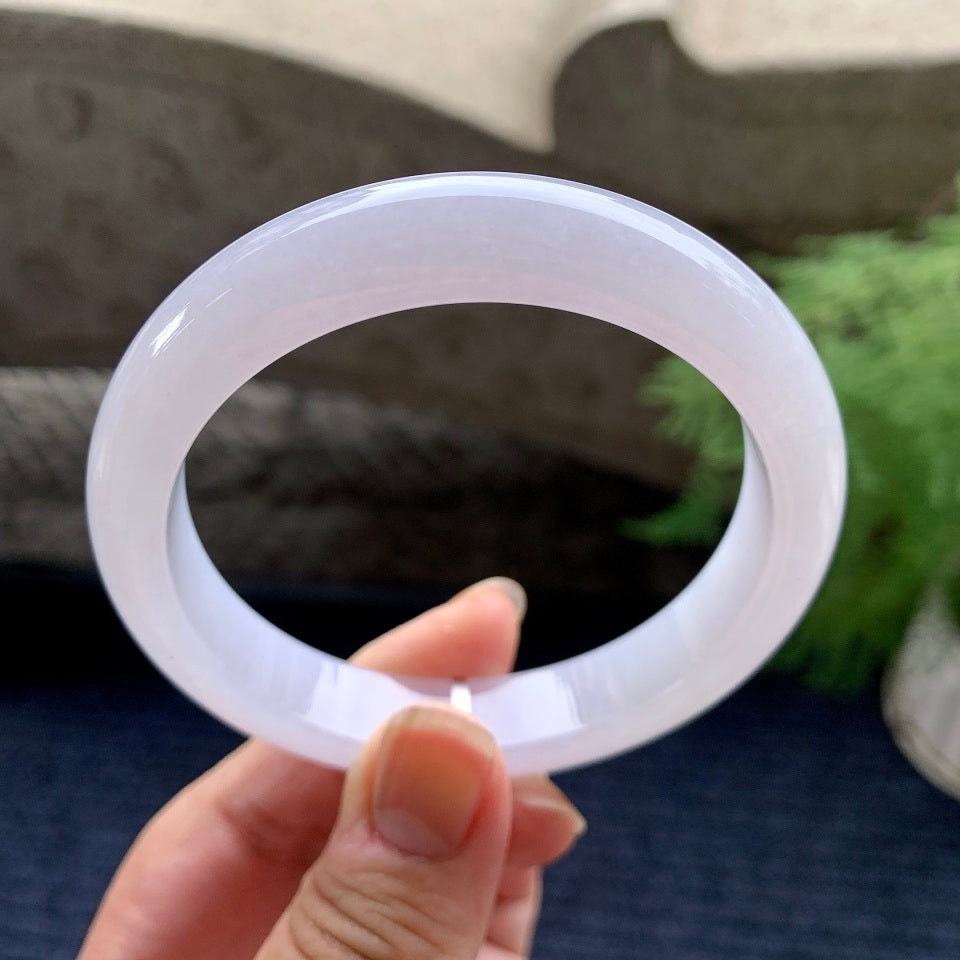 细糯种淡粉底平安镯（59mm）（yc096224）
