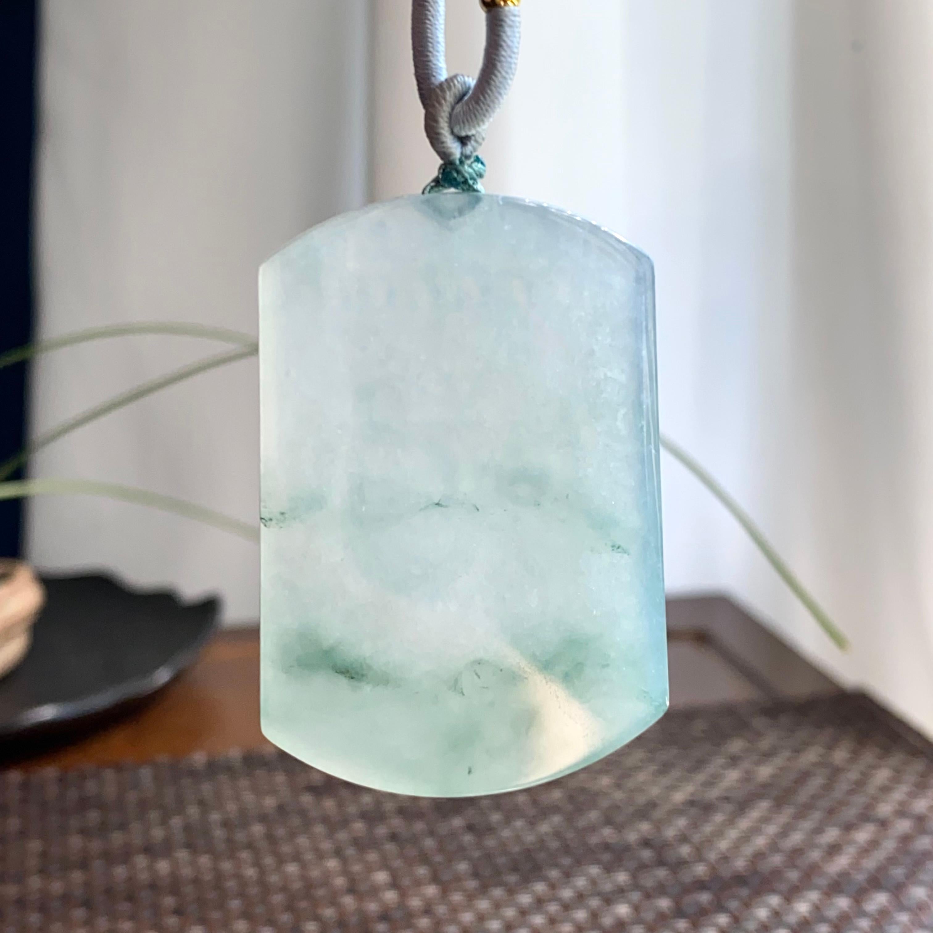 冰种飘花无事牌吊坠（yc265664）