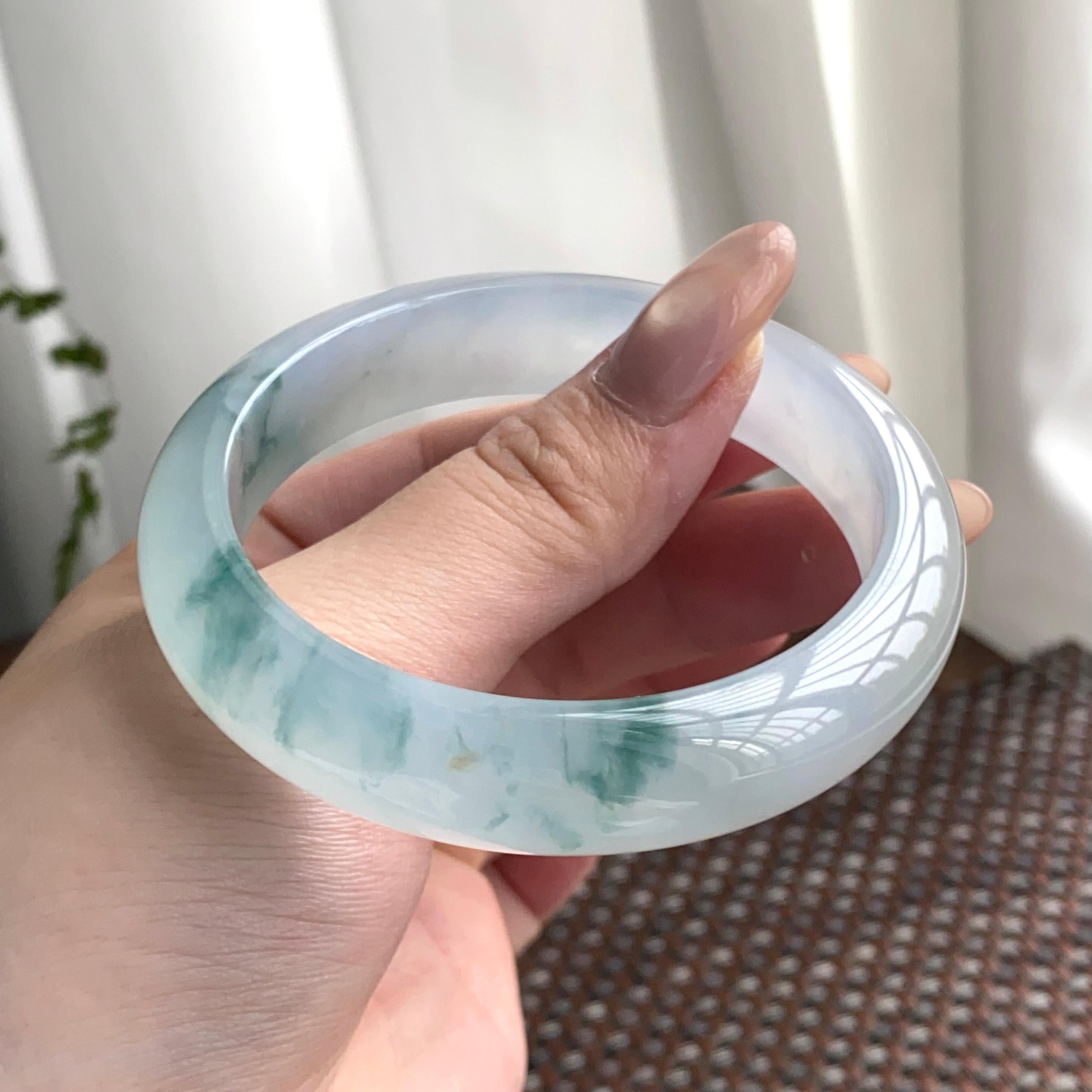 冰种飘花平安镯（57圈）（yc247430）