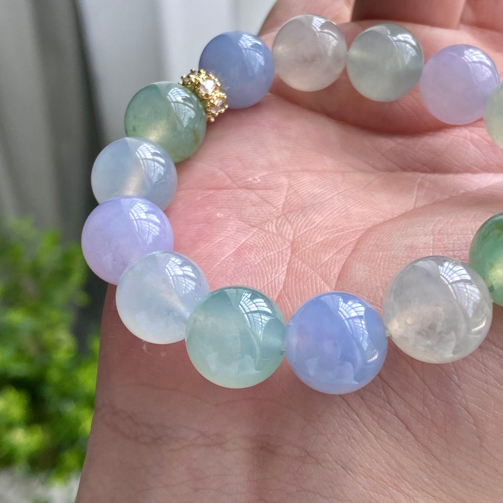 冰种多宝单圈手串（15颗）（yc203589）