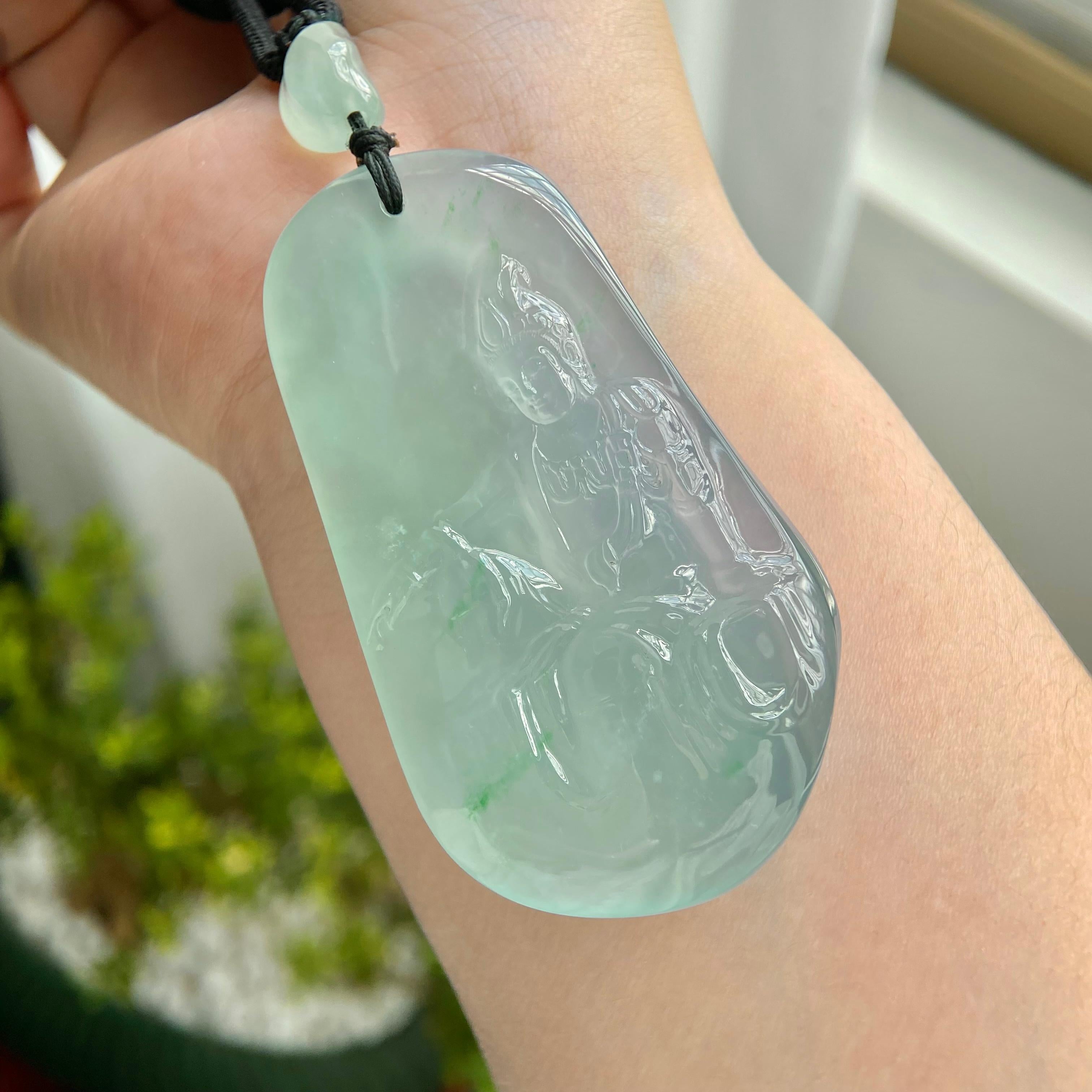 冰种晴底度母牌吊坠（yc216312）