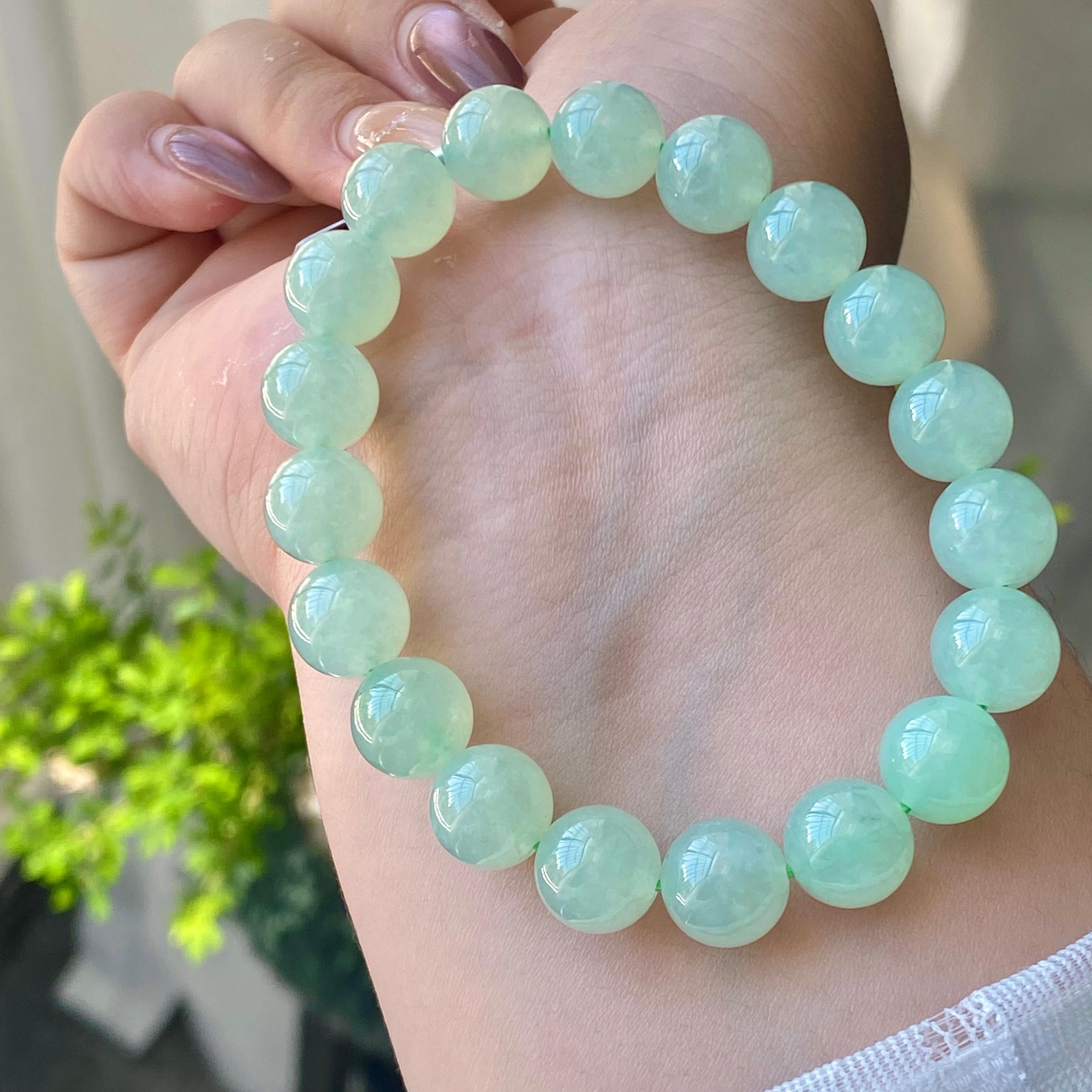 糯冰种晴底单圈手串（19颗）（yc202991）