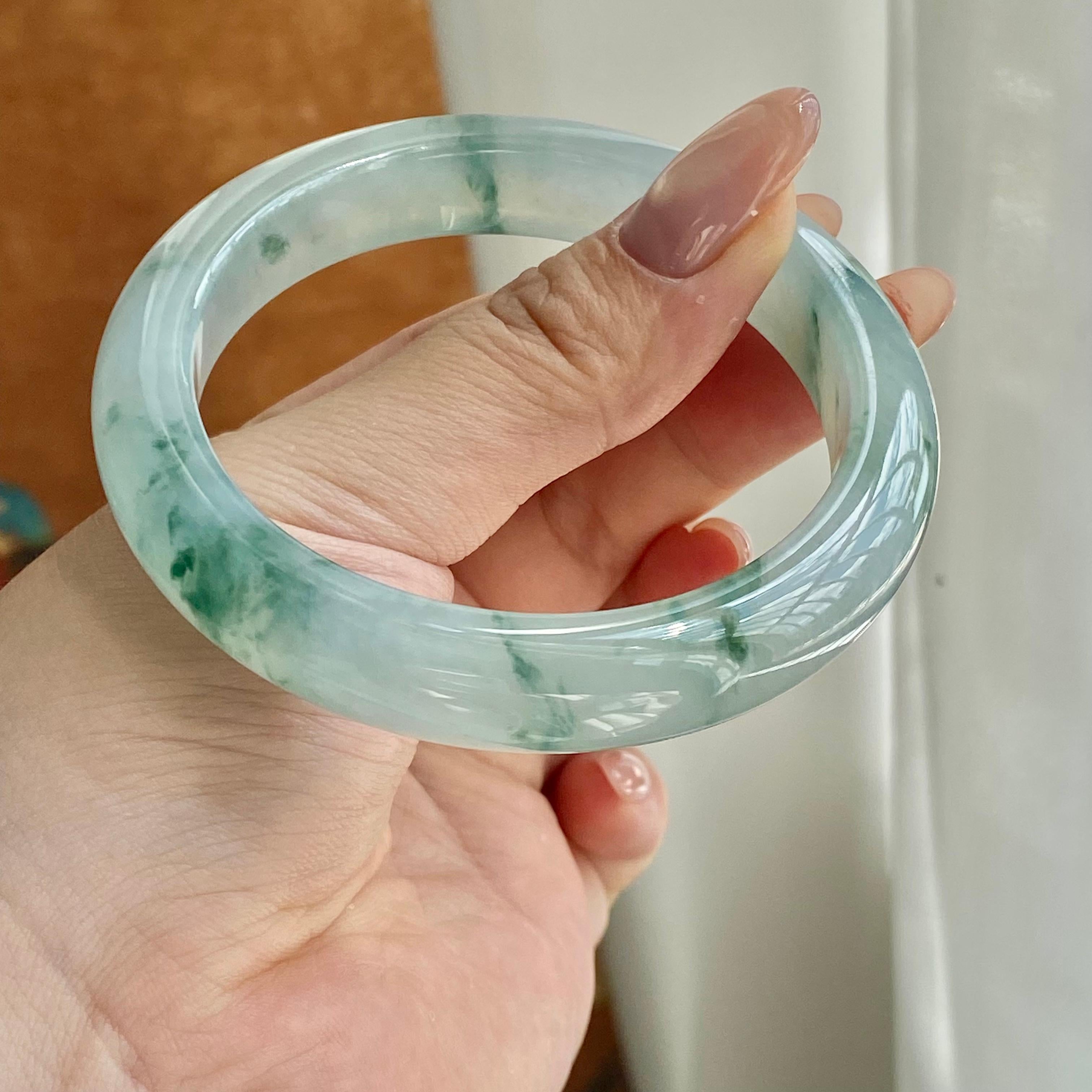 冰种飘花平安镯（57圈）（yc229108）