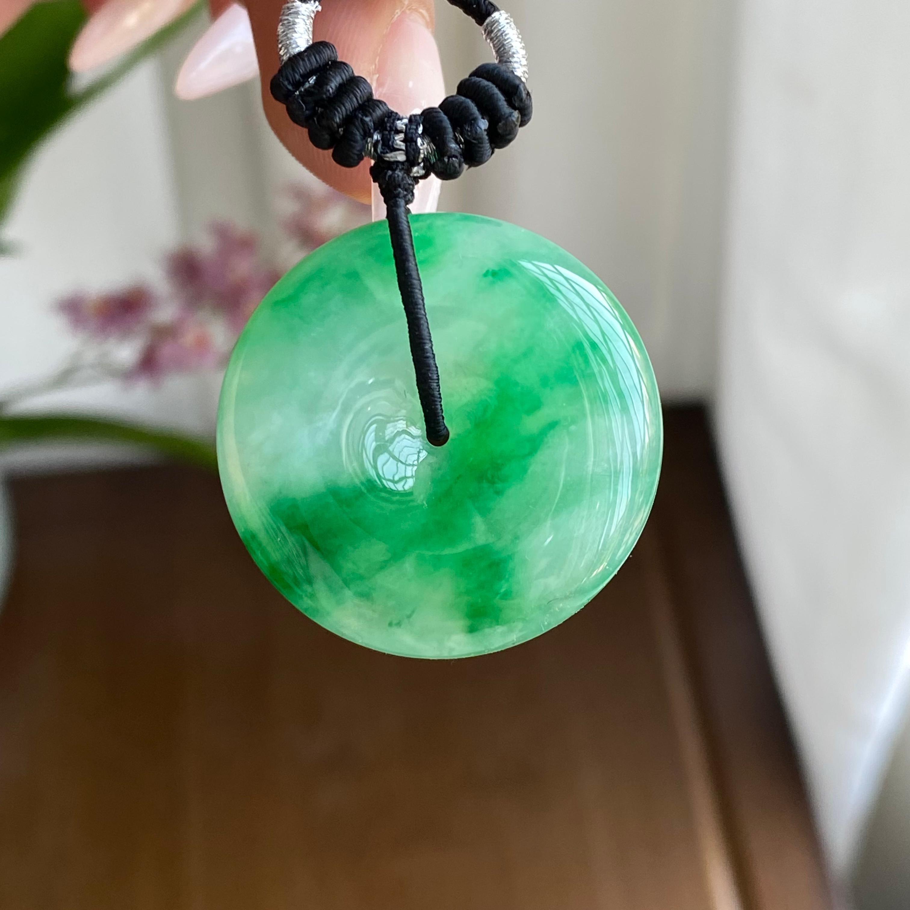 冰种飘花平安扣吊坠（yc299855）