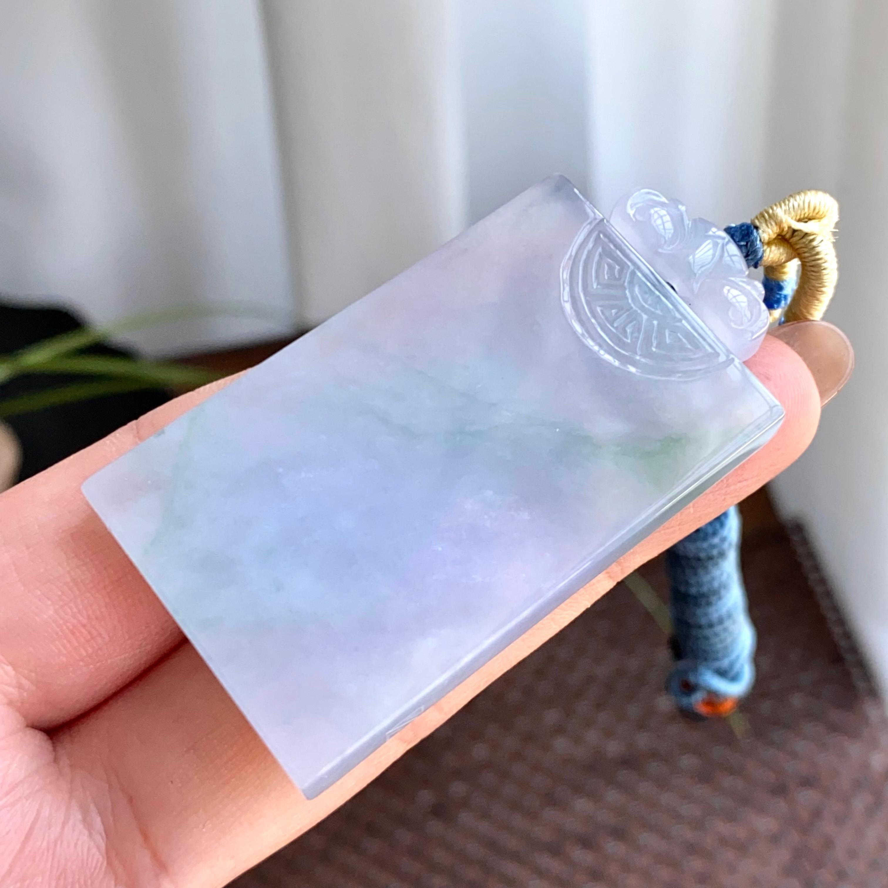 糯冰种春彩无事牌吊坠（yc265644）