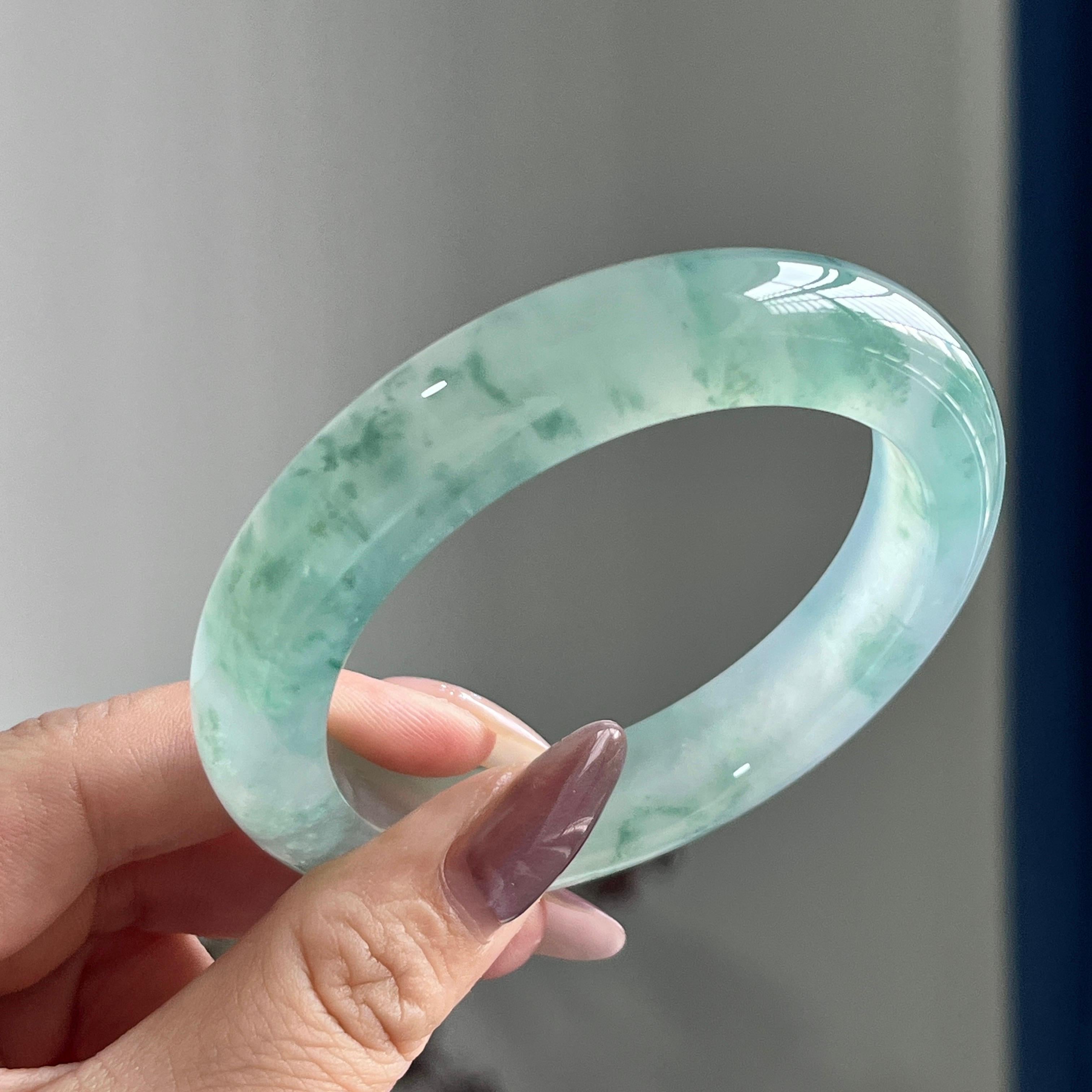 冰种飘花平安镯（56圈）（yc197822）