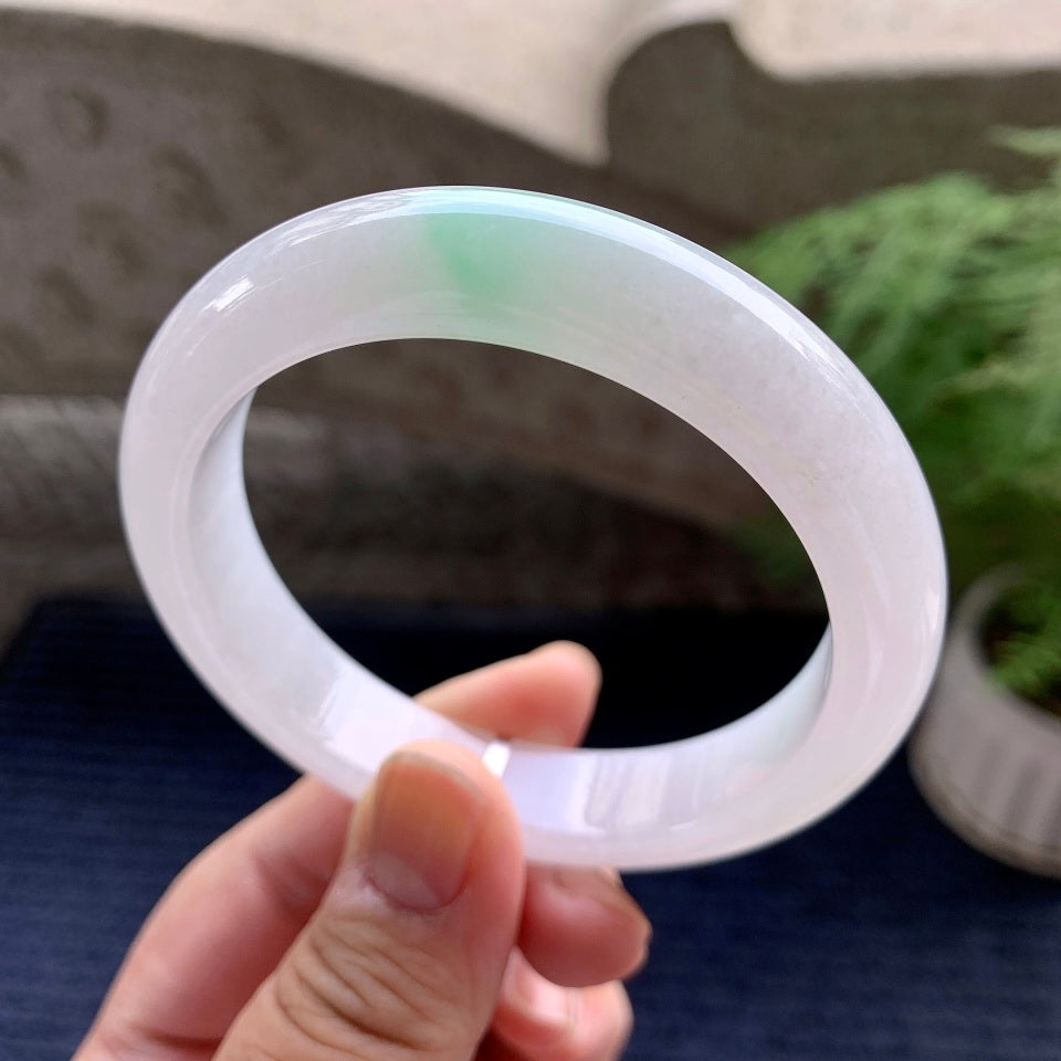 细糯种飘绿平安镯（58mm）（yc098125）